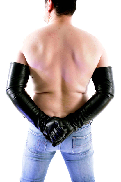 Mega Lange 64-69 cm echt Leder Handschuhe super weiches Rindsleder Nappaleder