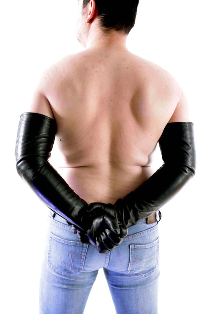 Mega Lange 64-69 cm echt Leder Handschuhe super weiches Rindsleder Nappaleder