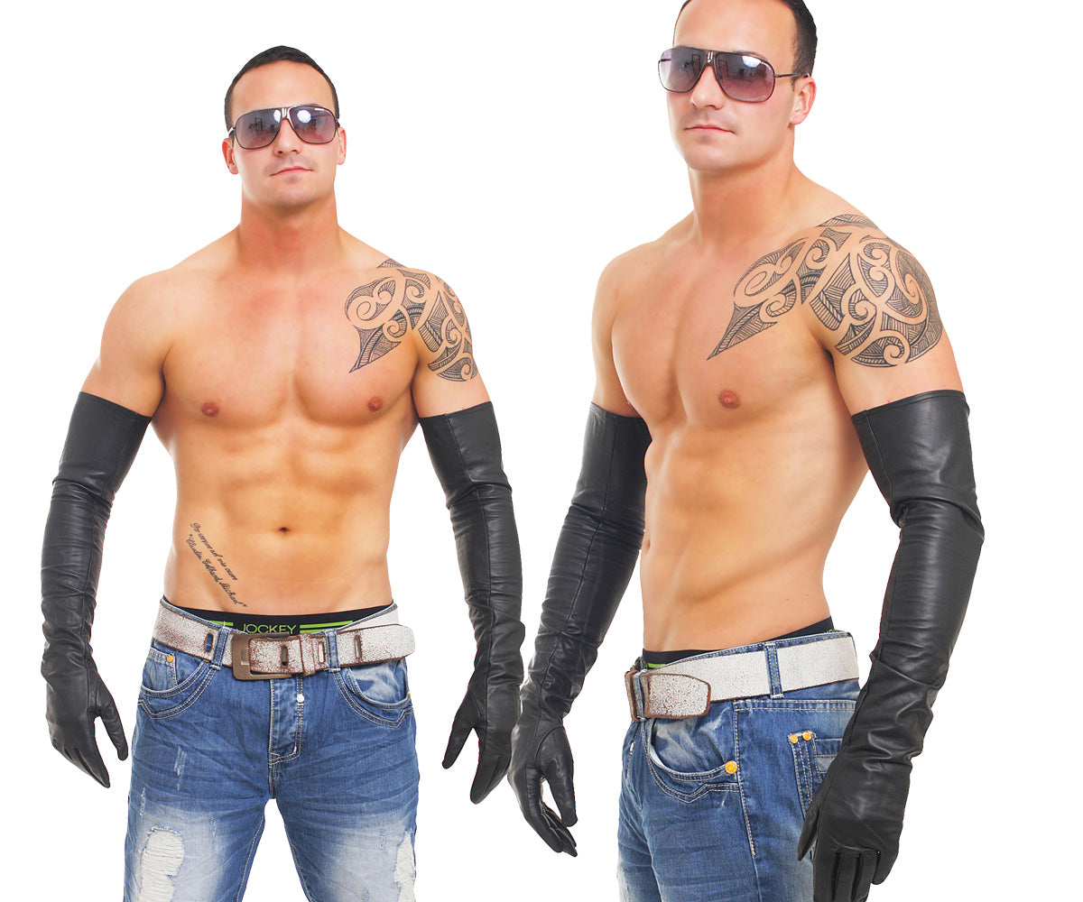 Mega Lange 64-69 cm echt Leder Handschuhe super weiches Rindsleder Nappaleder