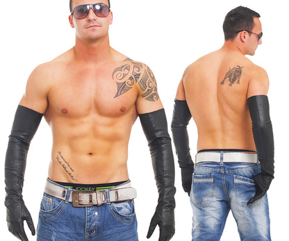 Mega Lange 64-69 cm echt Leder Handschuhe super weiches Rindsleder Nappaleder