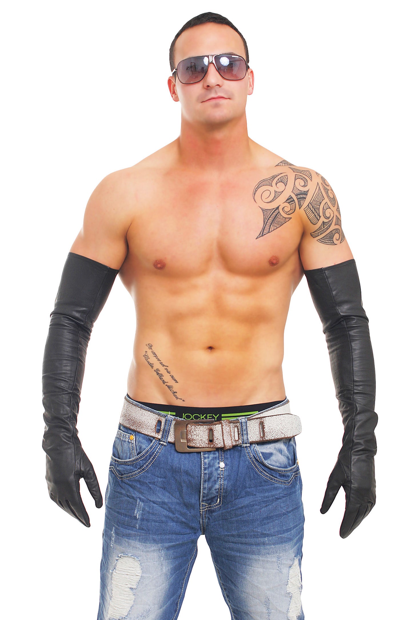 Mega Lange 64-69 cm echt Leder Handschuhe super weiches Rindsleder Nappaleder