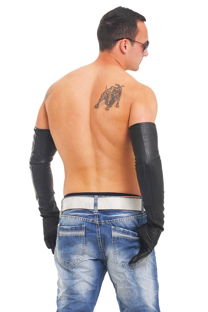 Mega Lange 64-69 cm echt Leder Handschuhe super weiches Rindsleder Nappaleder