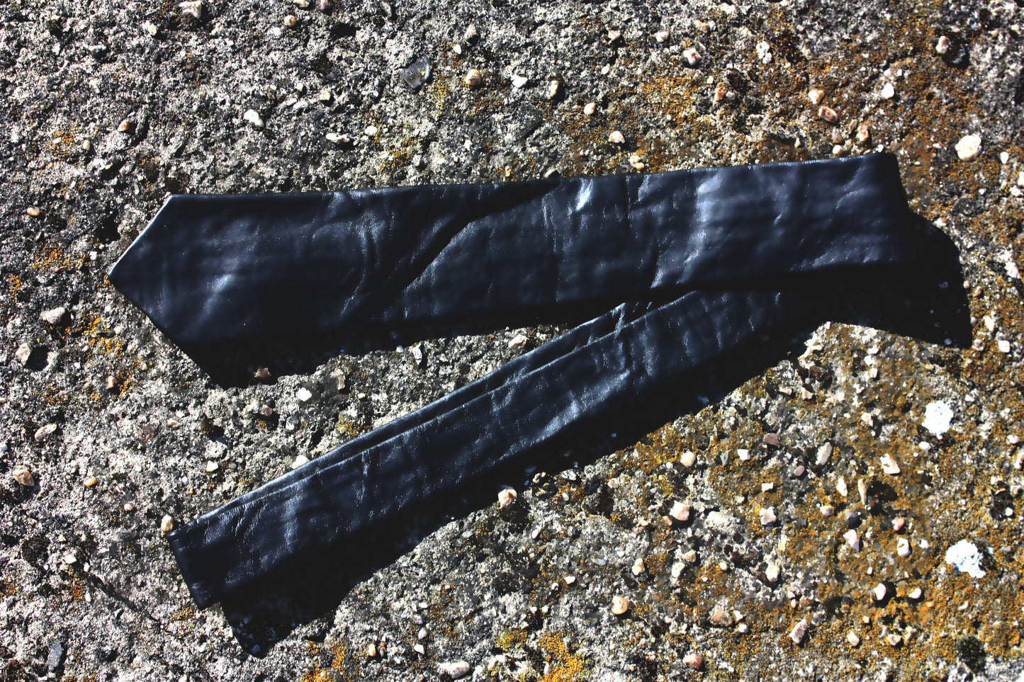 Echt Leder Krawatte Tie schmaler Schnitt 150 cm bis 7 cm Rindsleder Nappaleder