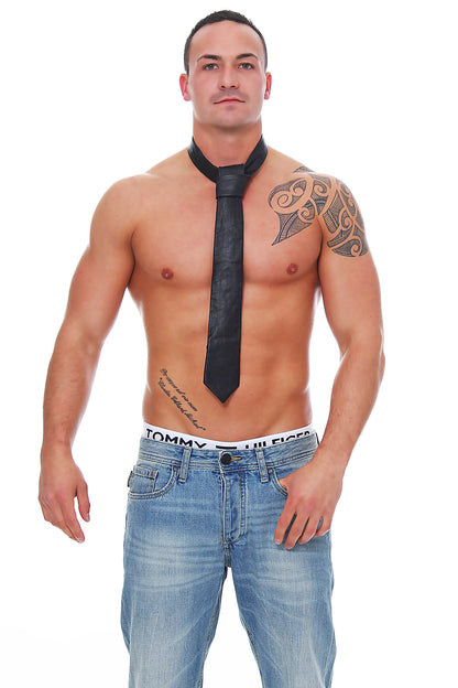 Echt Leder Krawatte Tie schmaler Schnitt 150 cm bis 7 cm Rindsleder Nappaleder