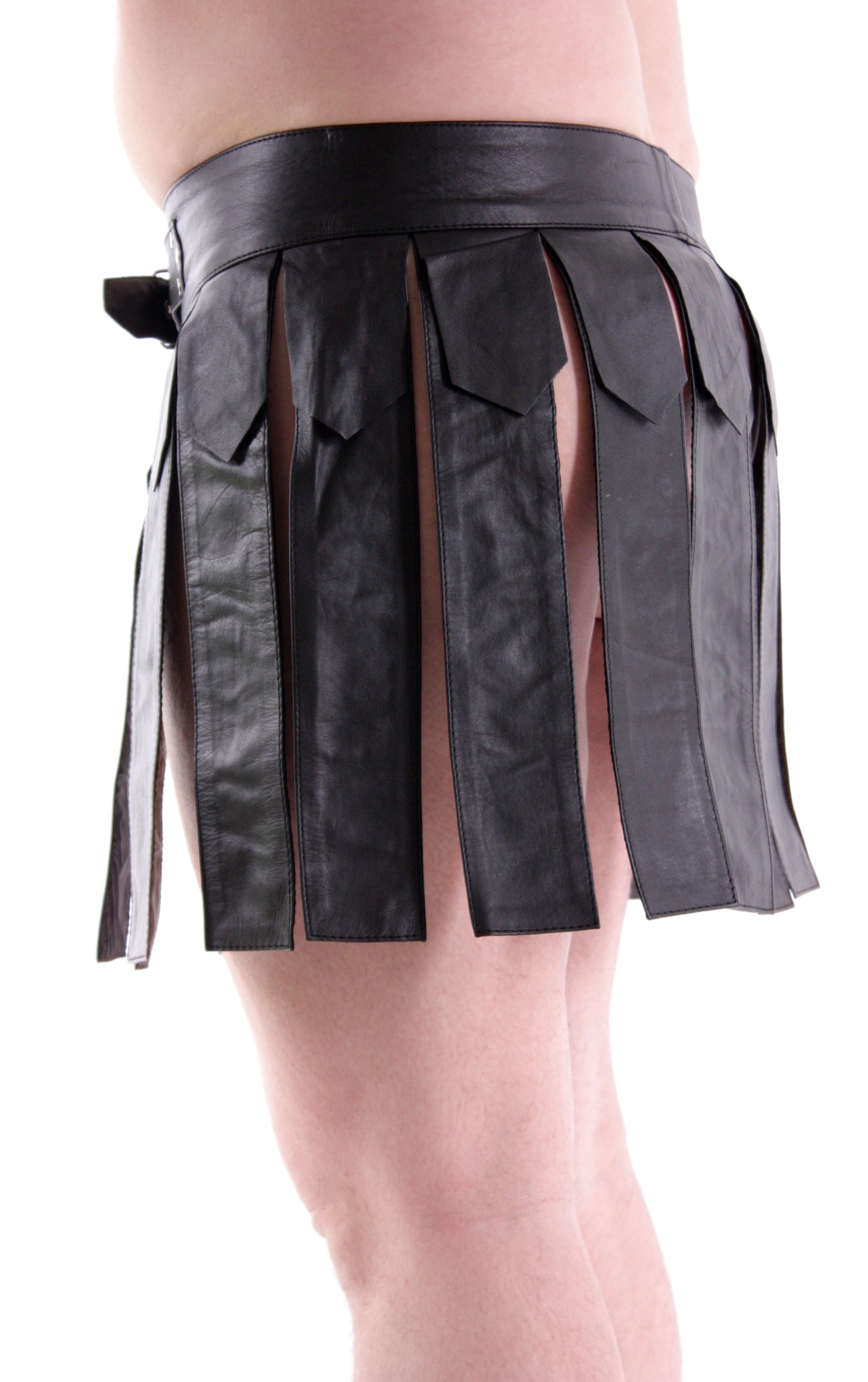 Gladiator Rock Kilt echt Leder weiches Rindsleder Nappaleder Unisex black Gürtel