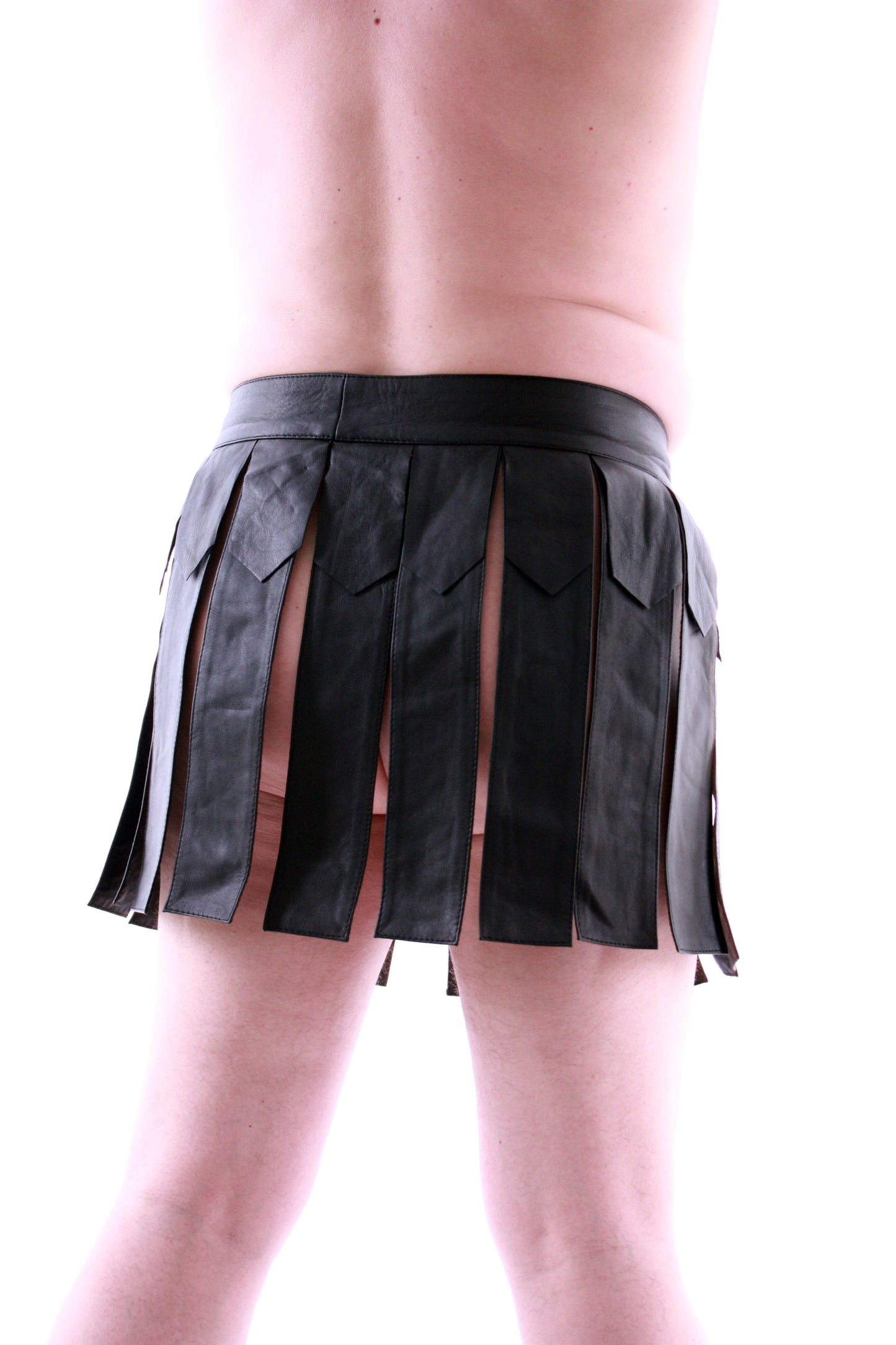 Gladiator Rock Kilt echt Leder weiches Rindsleder Nappaleder Unisex black Gürtel