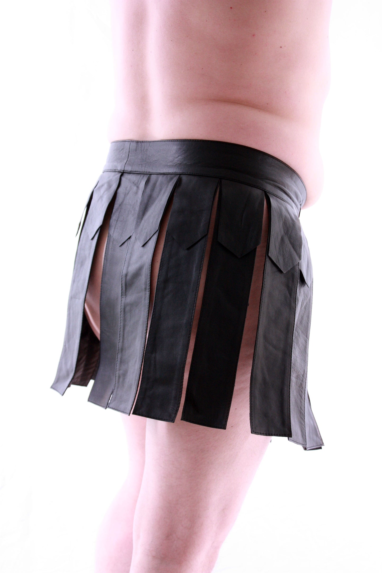 Gladiator Rock Kilt echt Leder weiches Rindsleder Nappaleder Unisex black Gürtel