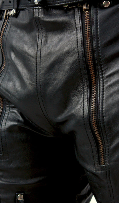 Echt Leder Hose super weiches Rindsleder Nappaleder abschließbare Lederhose