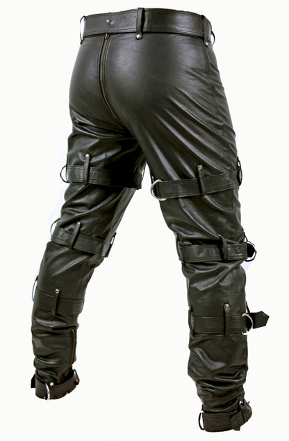 Echt Leder Hose super weiches Rindsleder Nappaleder abschließbare Lederhose