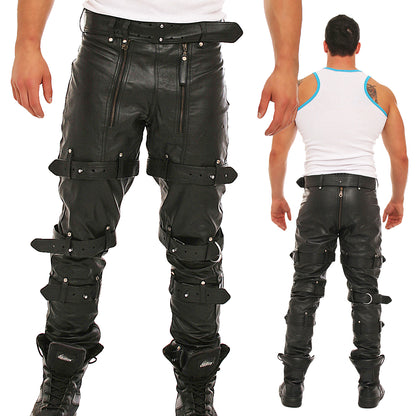 Echt Leder Hose super weiches Rindsleder Nappaleder abschließbare Lederhose