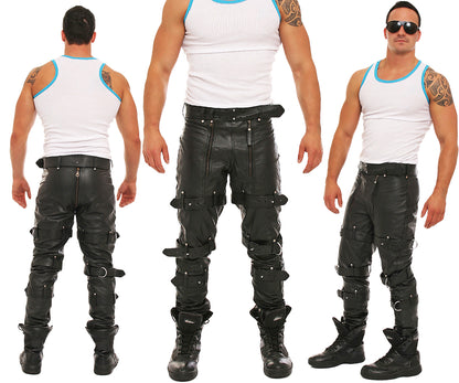 Echt Leder Hose super weiches Rindsleder Nappaleder abschließbare Lederhose