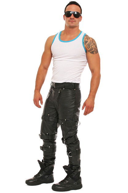 Echt Leder Hose super weiches Rindsleder Nappaleder abschließbare Lederhose