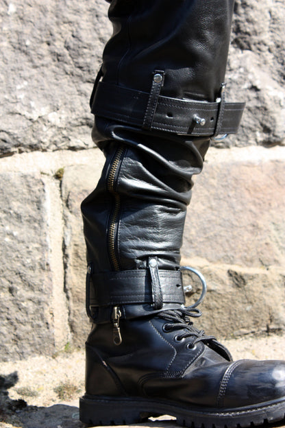 Echt Leder Hose super weiches Rindsleder Nappaleder abschließbare Lederhose