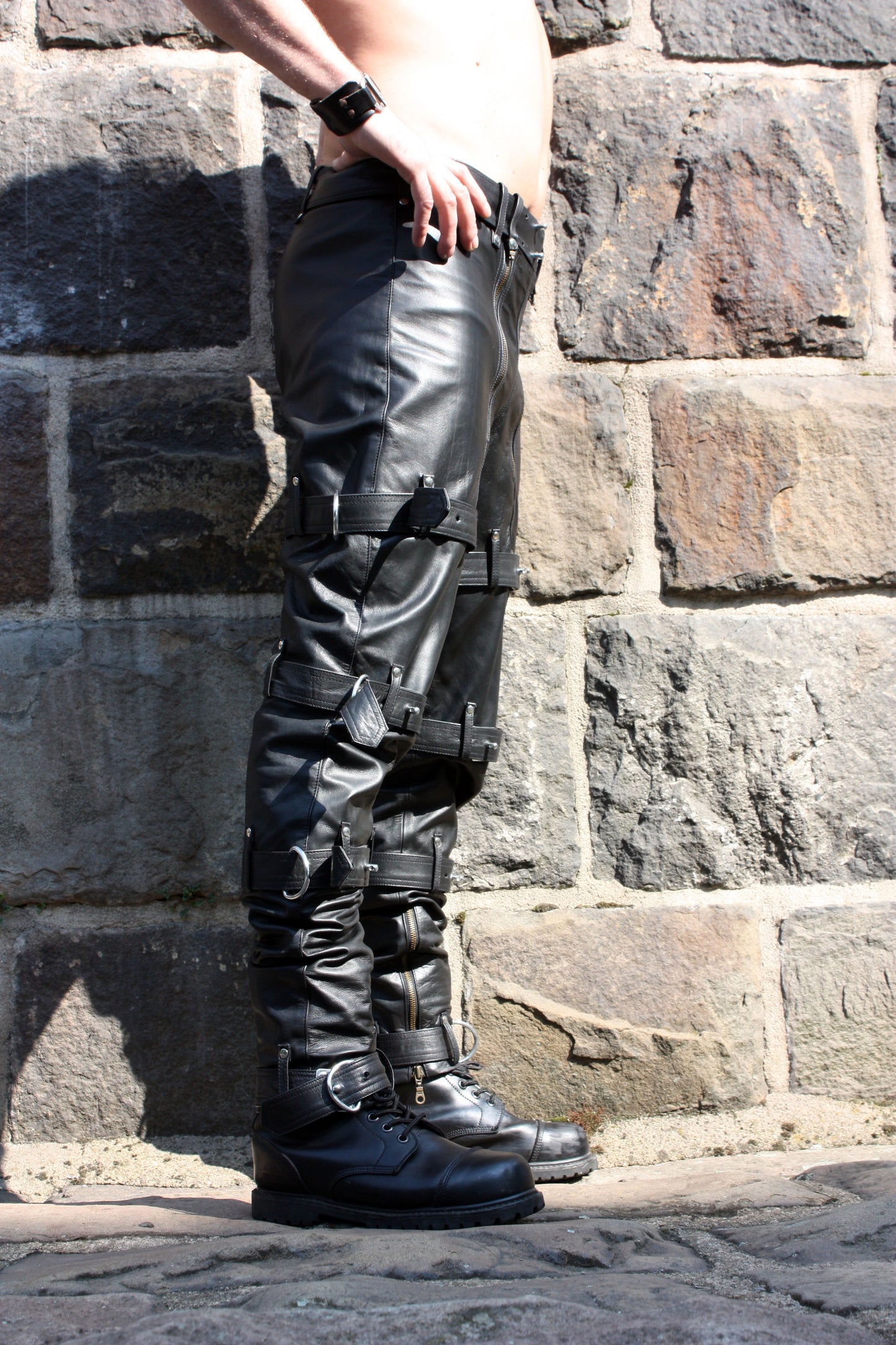 Echt Leder Hose super weiches Rindsleder Nappaleder abschließbare Lederhose