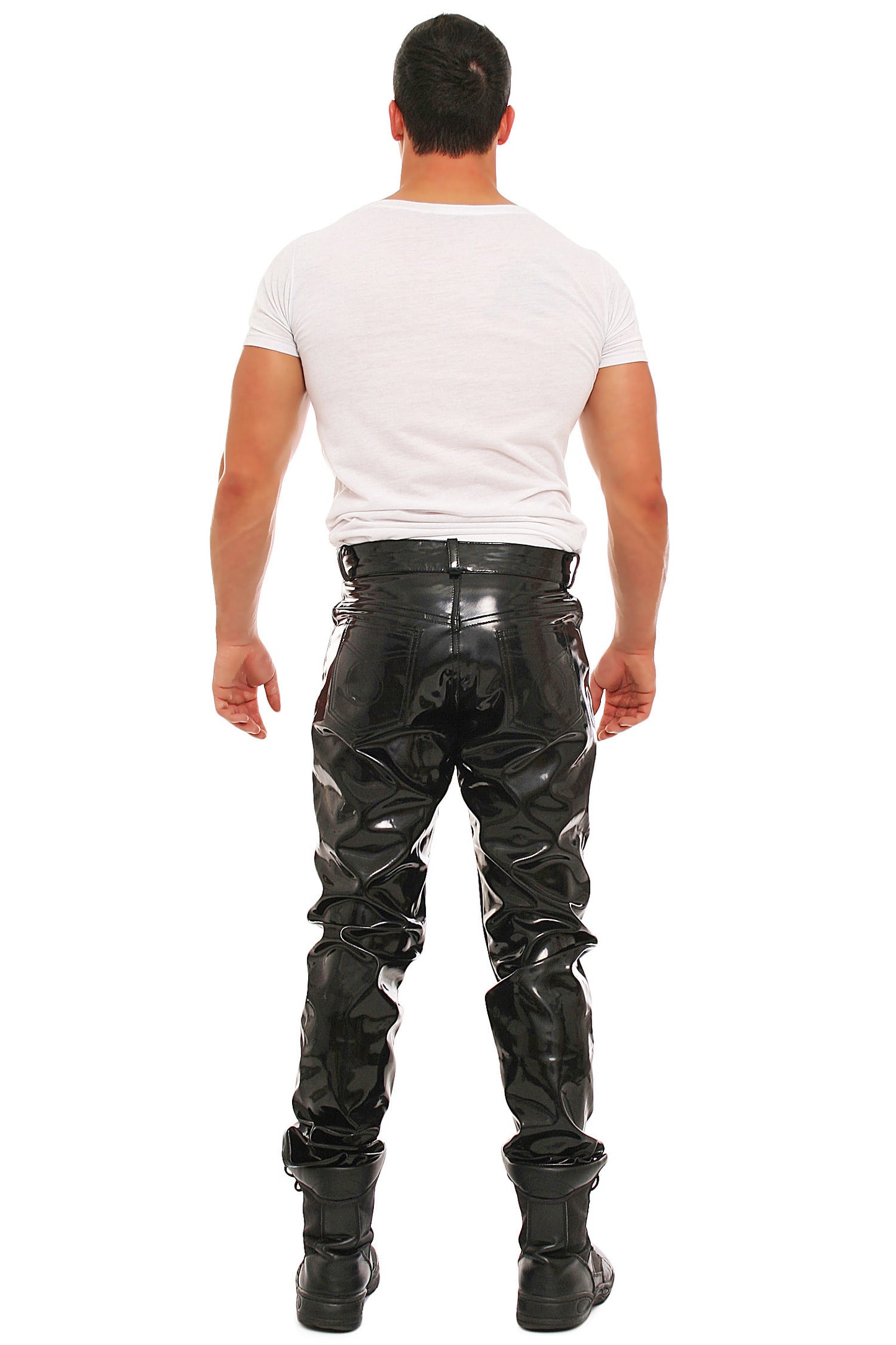 Lack Hose in Vinyl Qualität schwarz 5 Pocket Style Zimmermann Zipper alle Größen