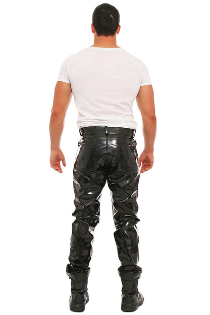 Lack Hose in Vinyl Qualität schwarz 5 Pocket Style Zimmermann Zipper alle Größen