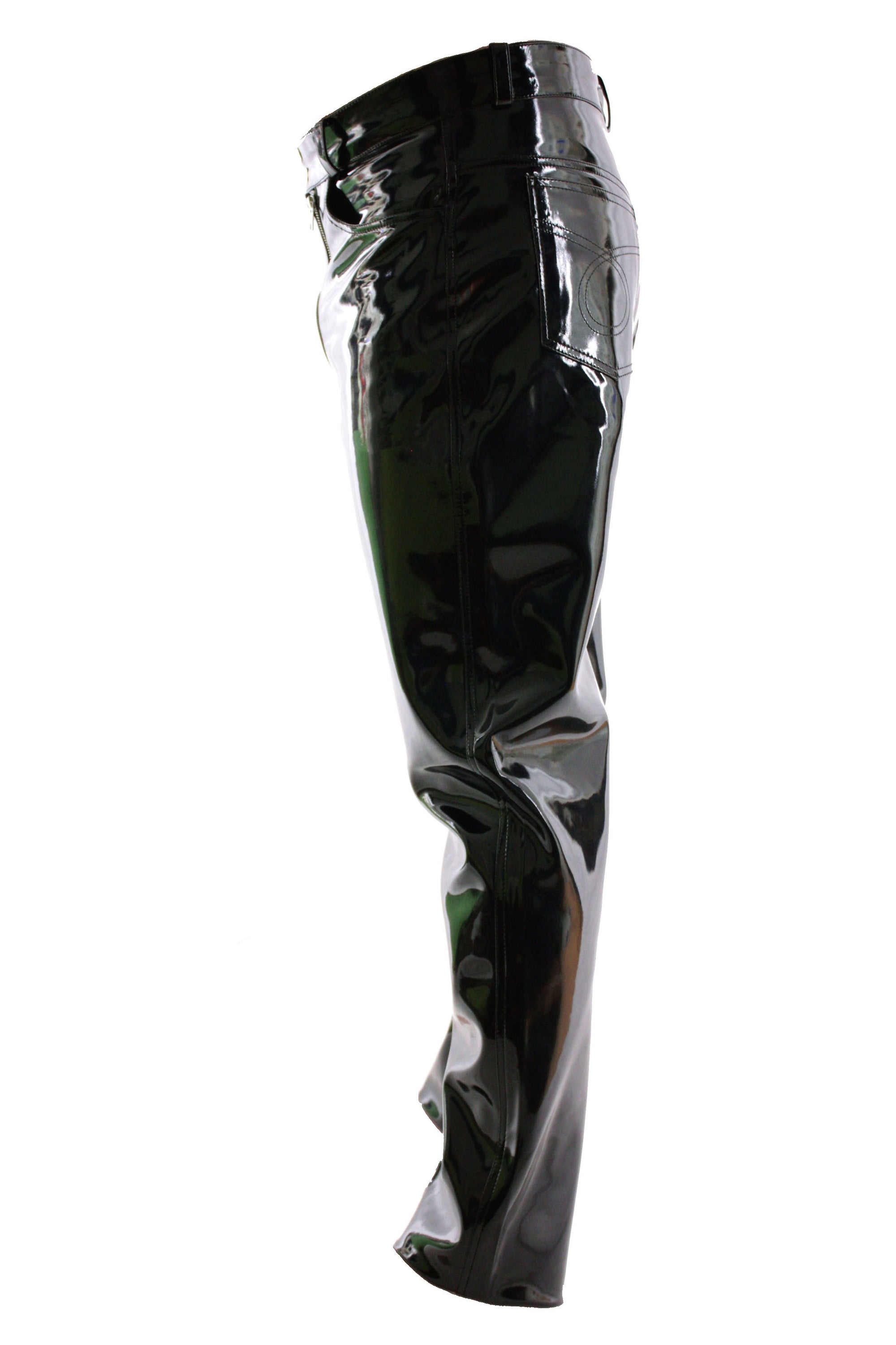 Lack Hose in Vinyl Qualität schwarz 5 Pocket Style Zimmermann Zipper alle Größen