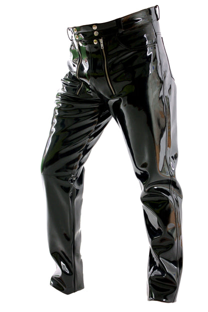 Lack Hose in Vinyl Qualität schwarz 5 Pocket Style Zimmermann Zipper alle Größen