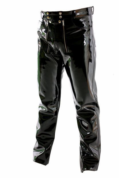 Lack Hose in Vinyl Qualität schwarz 5 Pocket Style Zimmermann Zipper alle Größen