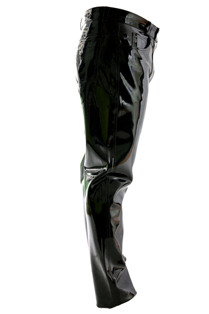 Lack Hose in Vinyl Qualität schwarz 5 Pocket Style Zimmermann Zipper alle Größen