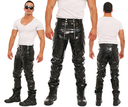 Lack Hose in Vinyl Qualität schwarz 5 Pocket Style Zimmermann Zipper alle Größen