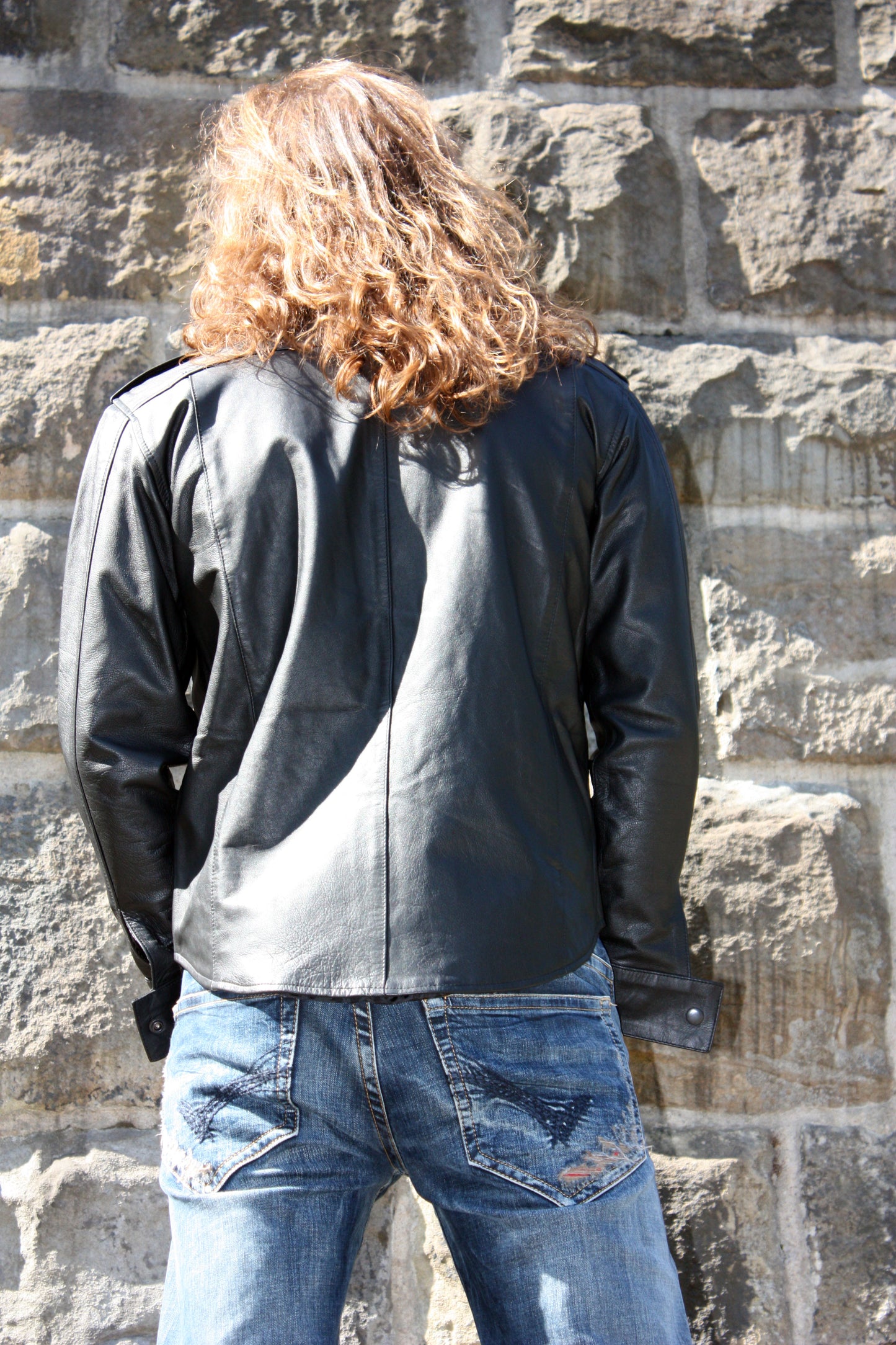 Echt Leder Hemd weiches Rindsleder langarm Schulterklappen Druckknopfleiste Brusttaschen