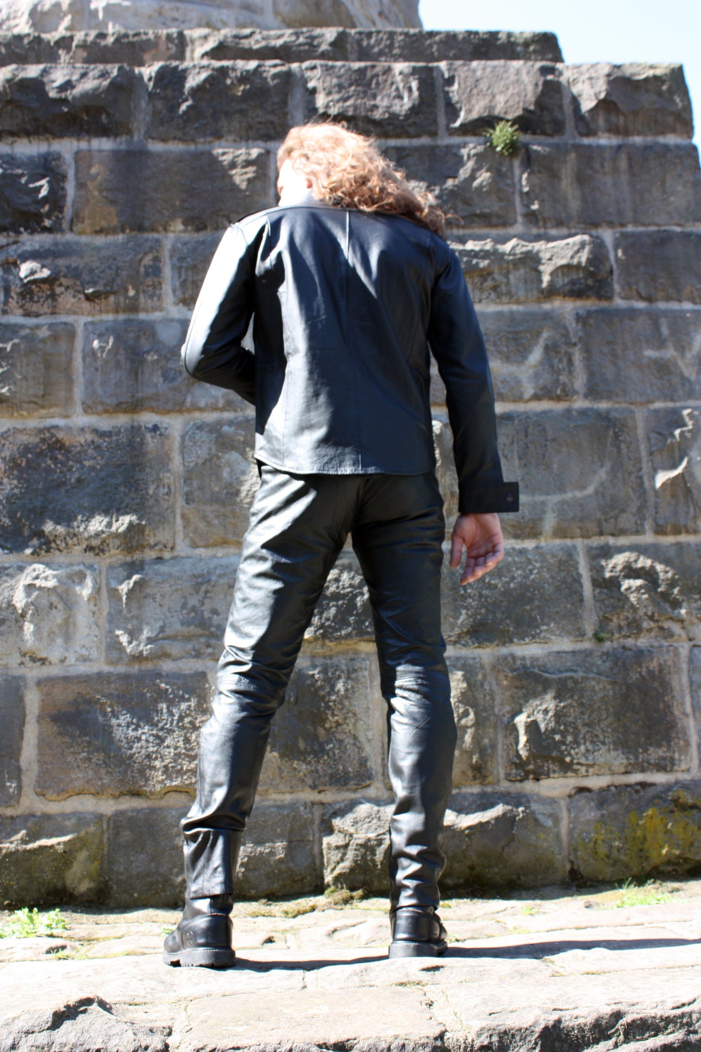 Echt Leder Hemd weiches Rindsleder langarm Schulterklappen Druckknopfleiste Brusttaschen