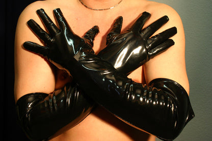 Lange Herren Lack Handschuhe in Vinyl Qualität diverse Farben Spaßfaktor Langlebigkeit