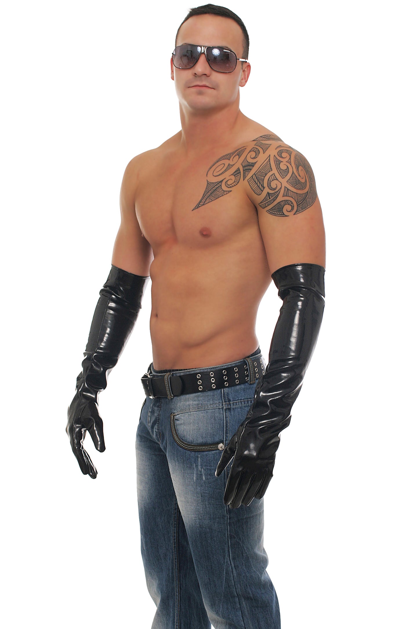 Lange Herren Lack Handschuhe in Vinyl Qualität diverse Farben Spaßfaktor Langlebigkeit