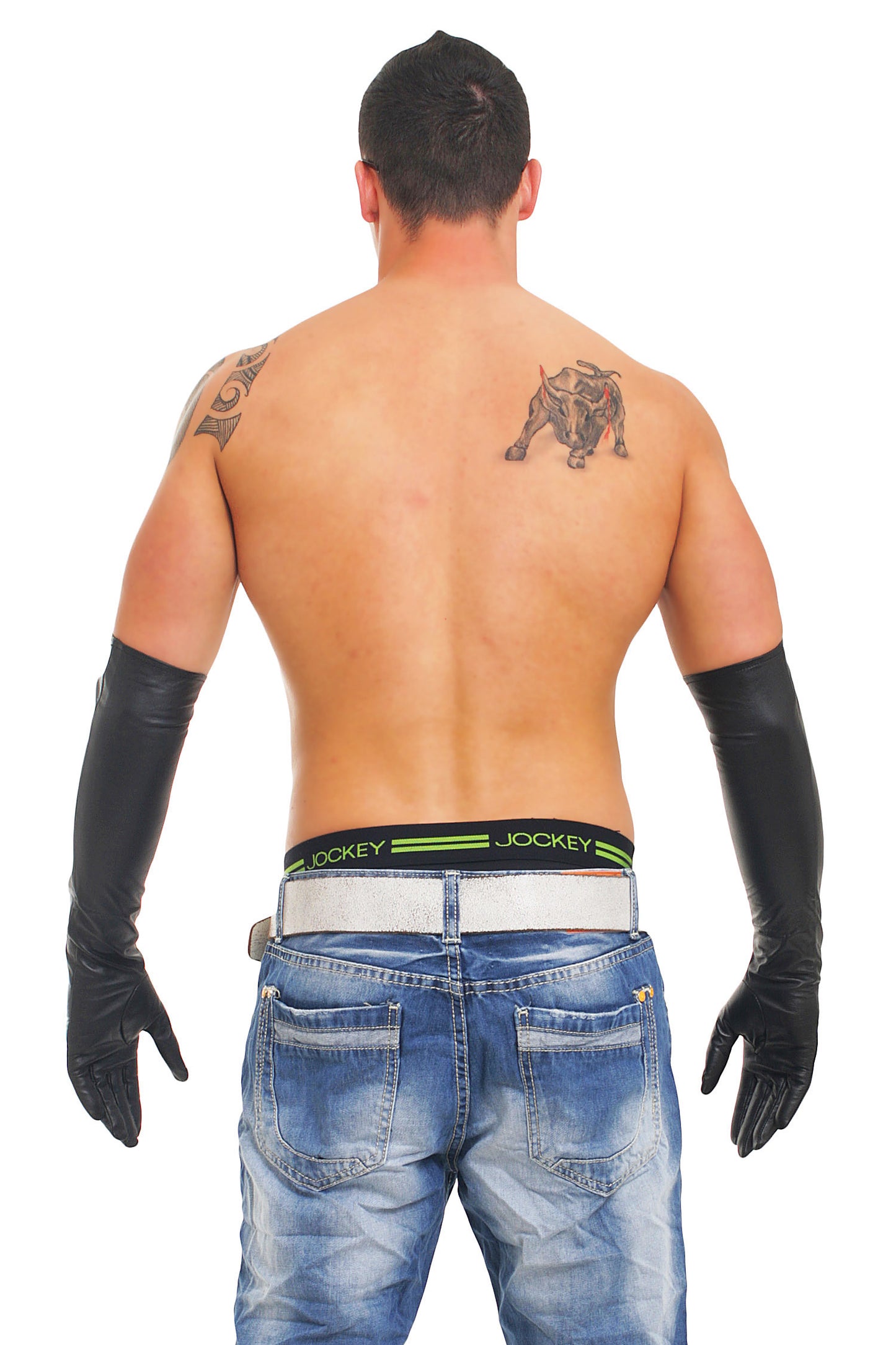 Lange 54-59 cm echt Leder Handschuhe Zipper super weiches Rindsleder Nappaleder