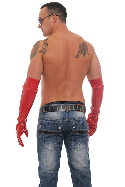 Lange Herren Lack Handschuhe in Vinyl Qualität diverse Farben Spaßfaktor Langlebigkeit