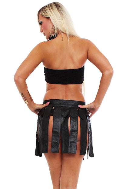Gladiator Rock Kilt echt Leder weiches Rindsleder Nappaleder Unisex black Gürtel