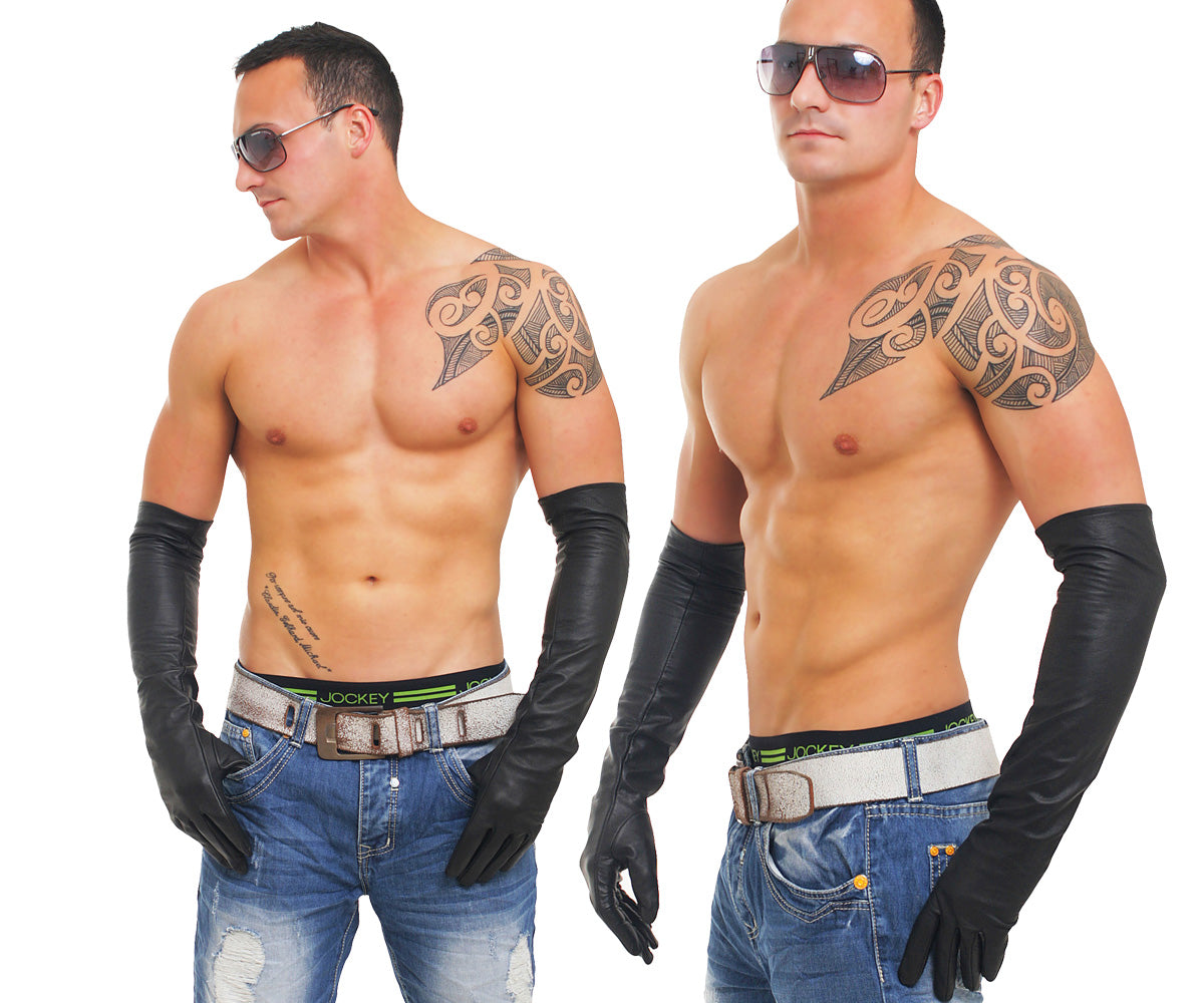 Lange 54-59 cm echt Leder Handschuhe super weiches Rindsleder Nappaleder div. GR