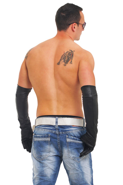 Lange 54-59 cm echt Leder Handschuhe super weiches Rindsleder Nappaleder div. GR