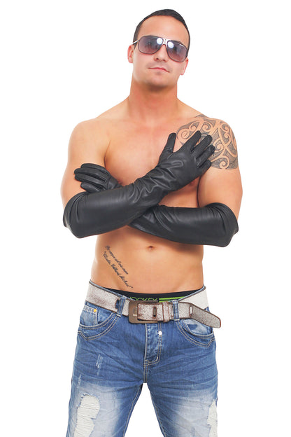 Lange 54-59 cm echt Leder Handschuhe super weiches Rindsleder Nappaleder div. GR