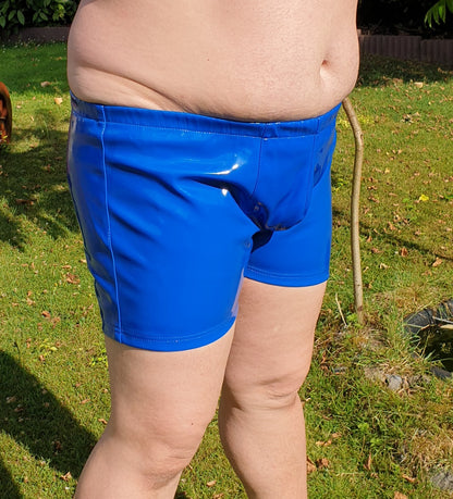 Lack Short Herren in Vinyl Qualität Shorts Tunnelbundschnürung ausgeprägte Front