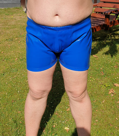 Lack Short Herren in Vinyl Qualität Shorts Tunnelbundschnürung ausgeprägte Front