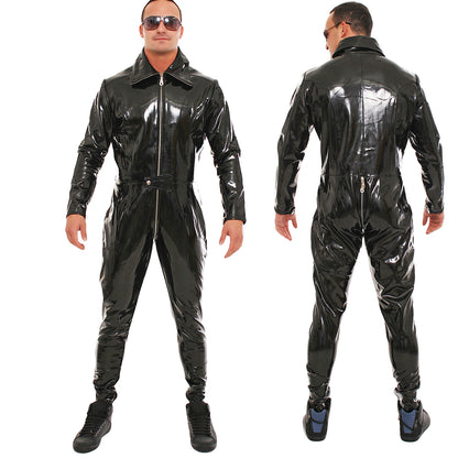 Lackoverall Vinyl Overall mit 3-Wege YKK Reißverschluss in glänzender Qualität