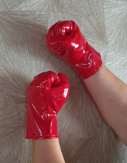 Kurze Lack Damen Handschuhe in Vinyl Qualität von FWT Spaßfaktor Langlebigkeit