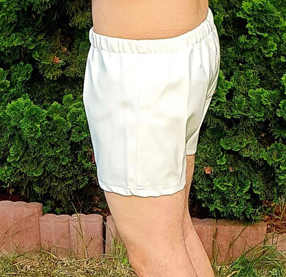 Lack Short Herren in Vinyl Qualität Shorts Tunnelbundschnürung ausgeprägte Front