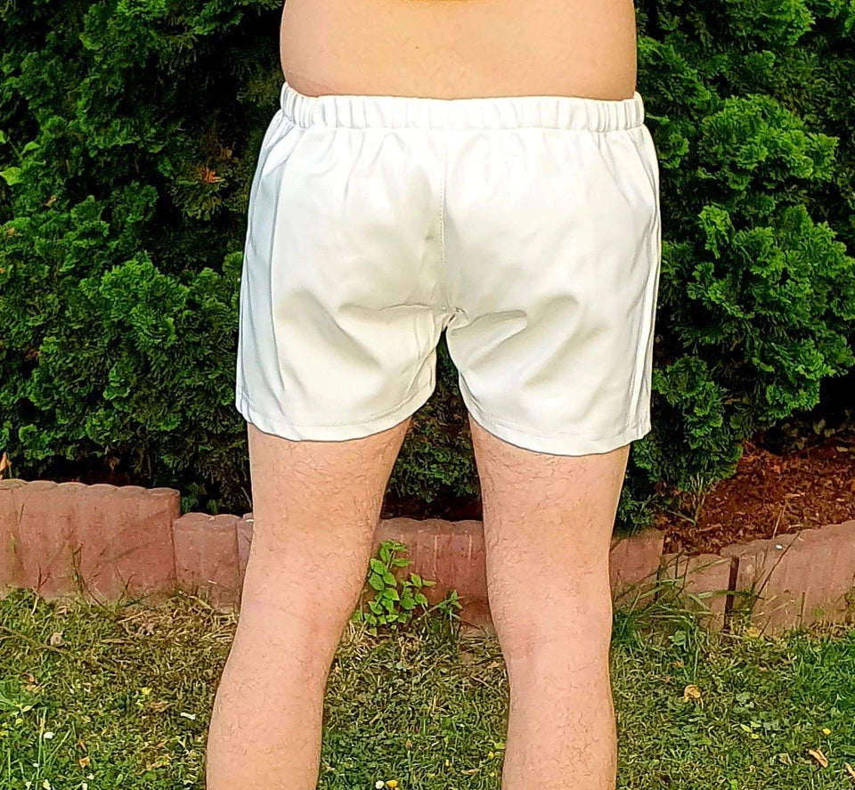 Lack Short Herren in Vinyl Qualität Shorts Tunnelbundschnürung ausgeprägte Front